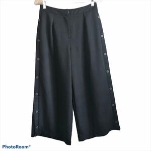 Topshop Wide Leg Black High Waist Pant / Trouser